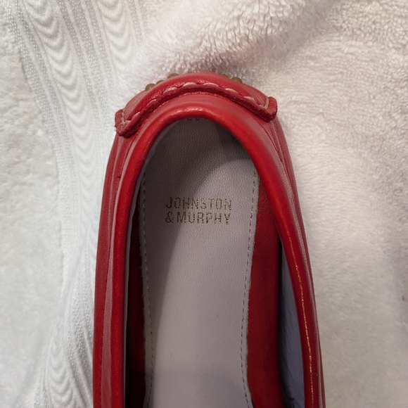 Johnston and Murphy Women's Red soft Leather luxury Driving Moccasin Shoe 7.5 M - Picture 4 of 9